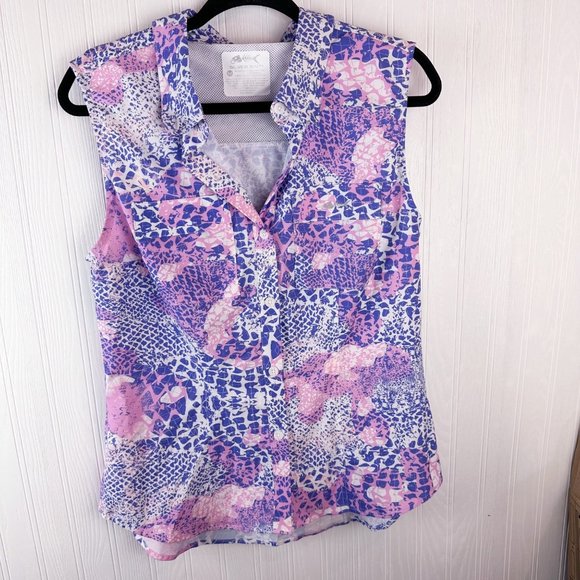 Silver Bait Sleeveless Button up Purple Pink size‎ Medium - Picture 1 of 6